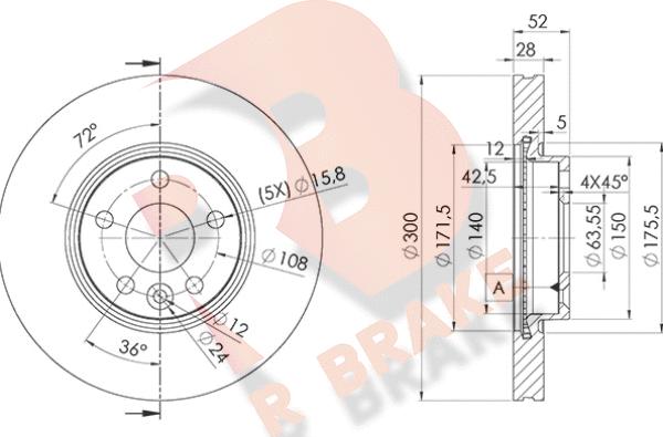 R Brake 78RBD26765 - Bremžu diski ps1.lv