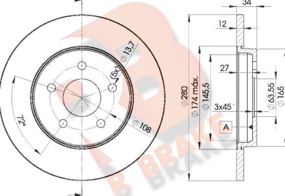 R Brake 78RBD26768 - Bremžu diski ps1.lv