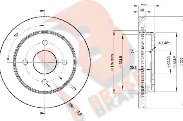 R Brake 78RBD26786 - Bremžu diski ps1.lv