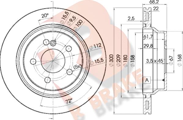 R Brake 78RBD20910 - Bremžu diski ps1.lv