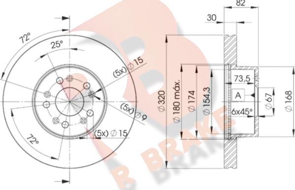 R Brake 78RBD20912 - Bremžu diski ps1.lv