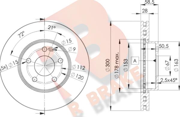 R Brake 78RBD20415 - Bremžu diski ps1.lv