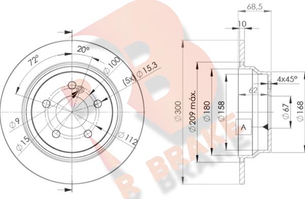 R Brake 78RBD20413 - Bremžu diski ps1.lv