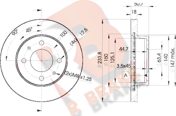 R Brake 78RBD20550 - Bremžu diski ps1.lv