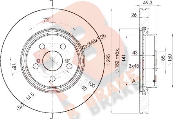 R Brake 78RBD20505 - Bremžu diski ps1.lv