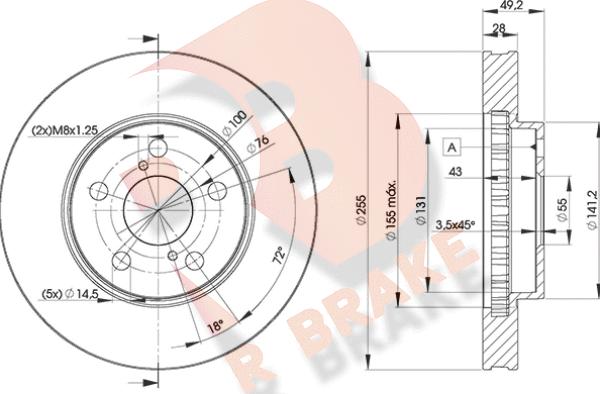 R Brake 78RBD20501 - Bremžu diski ps1.lv