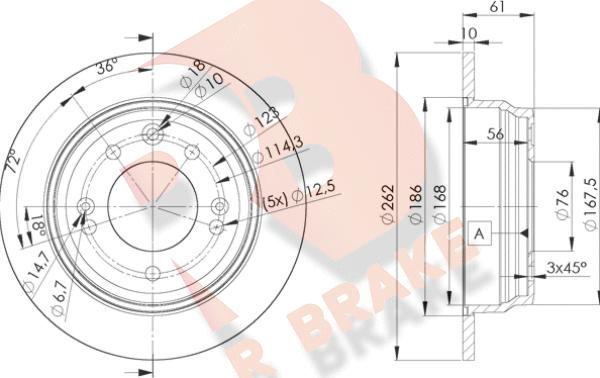 R Brake 78RBD20581 - Bremžu diski ps1.lv