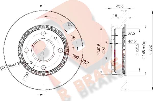 R Brake 78RBD20601 - Bremžu diski ps1.lv