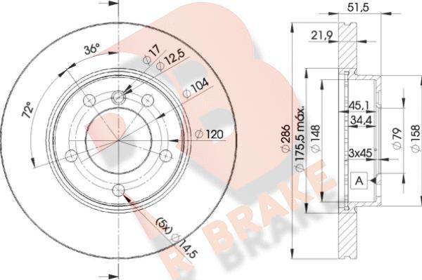 R Brake 78RBD20674 - Bremžu diski ps1.lv