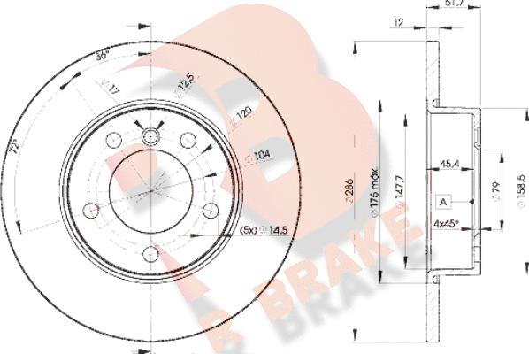 R Brake 78RBD20673 - Bremžu diski ps1.lv