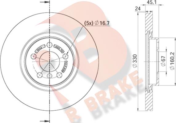 R Brake 78RBD20043 - Bremžu diski ps1.lv