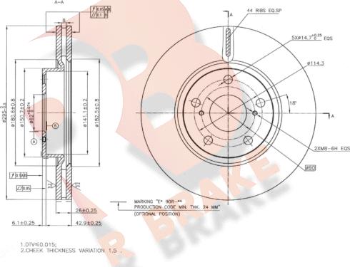 R Brake 78RBD20009 - Bremžu diski ps1.lv