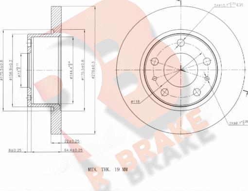 R Brake 78RBD20016 - Bremžu diski ps1.lv