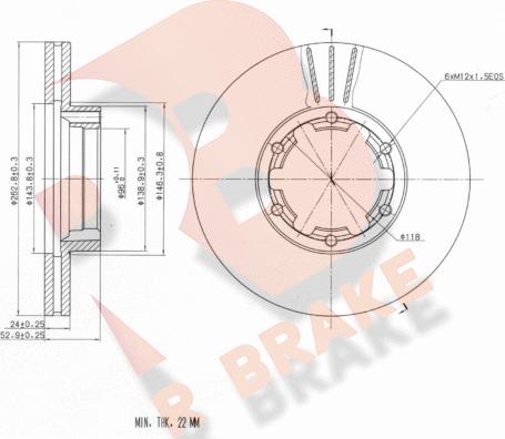 R Brake 78RBD20013 - Bremžu diski ps1.lv