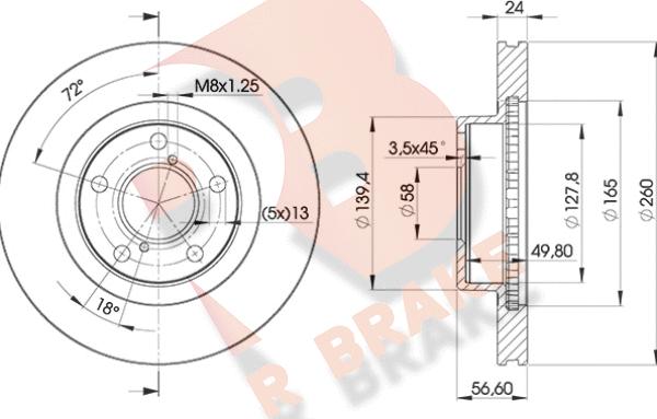 R Brake 78RBD20031 - Bremžu diski ps1.lv