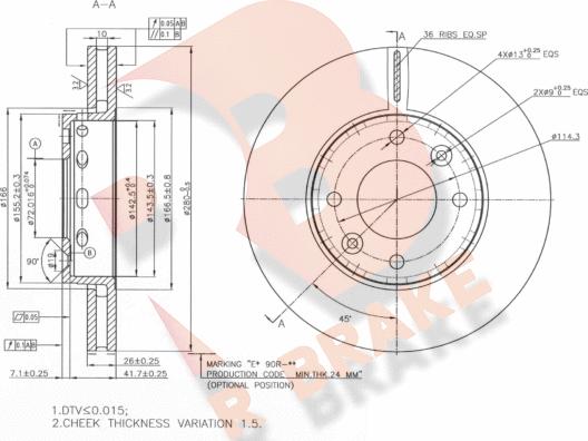 R Brake 78RBD20021 - Bremžu diski ps1.lv