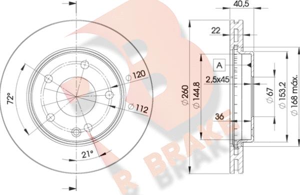 R Brake 78RBD20113 - Bremžu diski ps1.lv