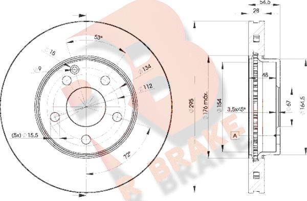 R Brake 78RBD20812 - Bremžu diski ps1.lv