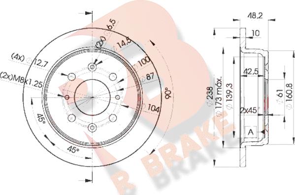 R Brake 78RBD20817 - Bremžu diski ps1.lv