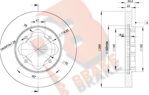 R Brake 78RBD20836 - Bremžu diski ps1.lv