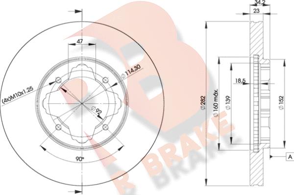 R Brake 78RBD20837 - Bremžu diski ps1.lv