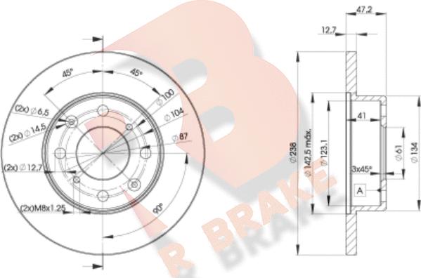 R Brake 78RBD20829 - Bremžu diski ps1.lv