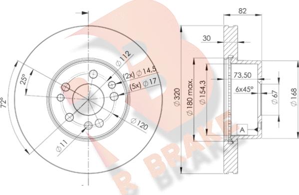 R Brake 78RBD20212 - Bremžu diski ps1.lv