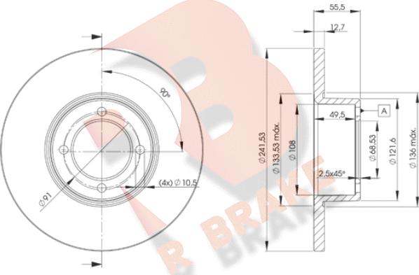 R Brake 78RBD20751 - Bremžu diski ps1.lv