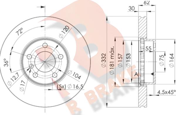 R Brake 78RBD21985 - Bremžu diski ps1.lv