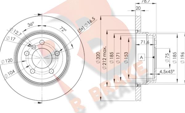 R Brake 78RBD21970 - Bremžu diski ps1.lv