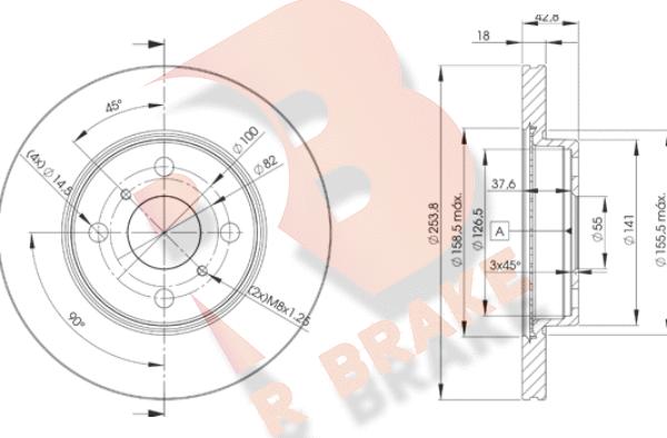 R Brake 78RBD21608 - Bremžu diski ps1.lv