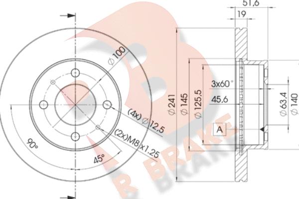 R Brake 78RBD21008 - Bremžu diski ps1.lv