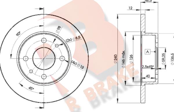 R Brake 78RBD21815 - Bremžu diski ps1.lv