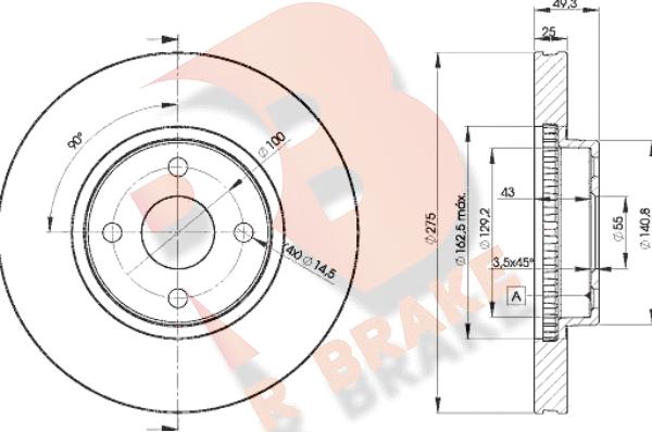 R Brake 78RBD21320 - Bremžu diski ps1.lv