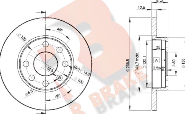 R Brake 78RBD21240 - Bremžu diski ps1.lv