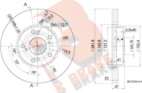 R Brake 78RBD21257 - Bremžu diski ps1.lv