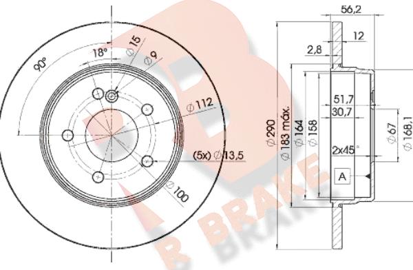 R Brake 78RBD21213 - Bremžu diski ps1.lv