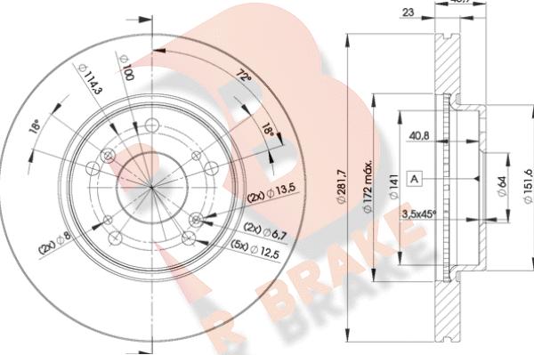 R Brake 78RBD21705 - Bremžu diski ps1.lv