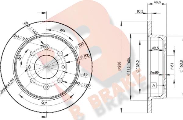 R Brake 78RBD21703 - Bremžu diski ps1.lv