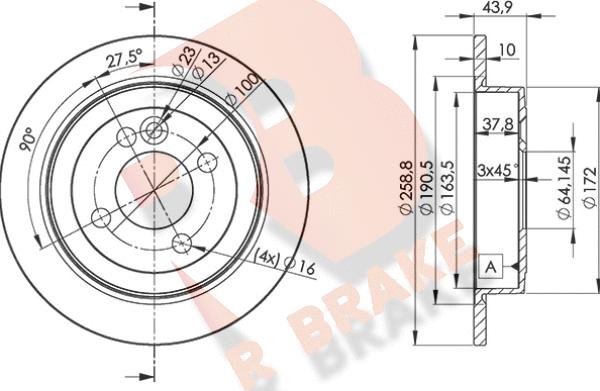 R Brake 78RBD28571 - Bremžu diski ps1.lv