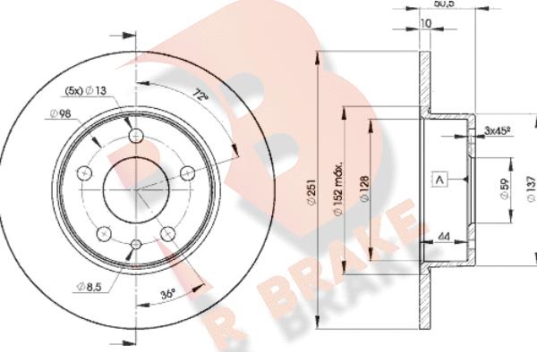 R Brake 78RBD28684 - Bremžu diski ps1.lv