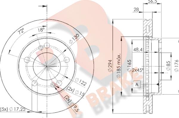 R Brake 78RBD28674 - Bremžu diski ps1.lv