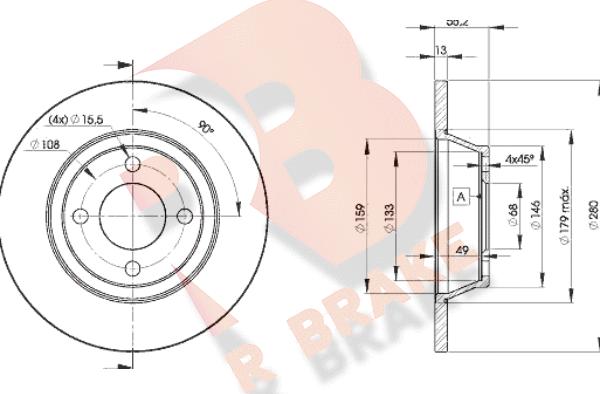 R Brake 78RBD28014 - Bremžu diski ps1.lv