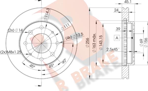 R Brake 78RBD28107 - Bremžu diski ps1.lv