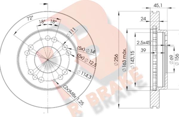 R Brake 78RBD28110 - Bremžu diski ps1.lv