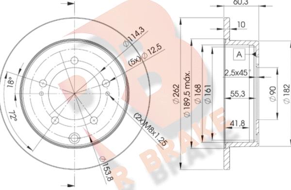 R Brake 78RBD28326 - Bremžu diski ps1.lv