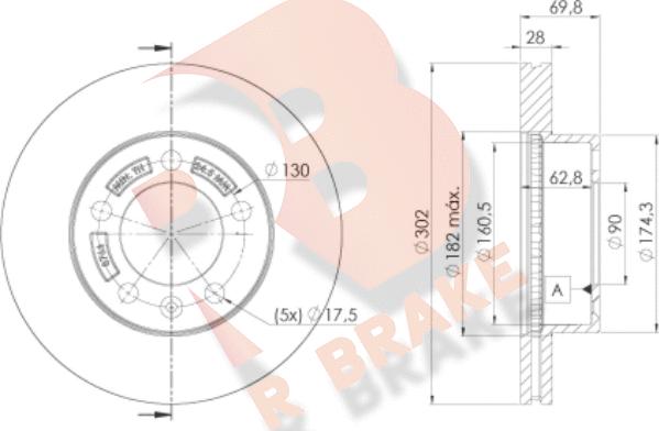 R Brake 78RBD28766 - Bremžu diski ps1.lv