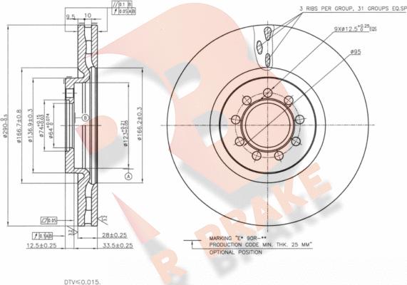 R Brake 78RBD28762 - Bremžu diski ps1.lv