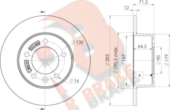 R Brake 78RBD28767 - Bremžu diski ps1.lv