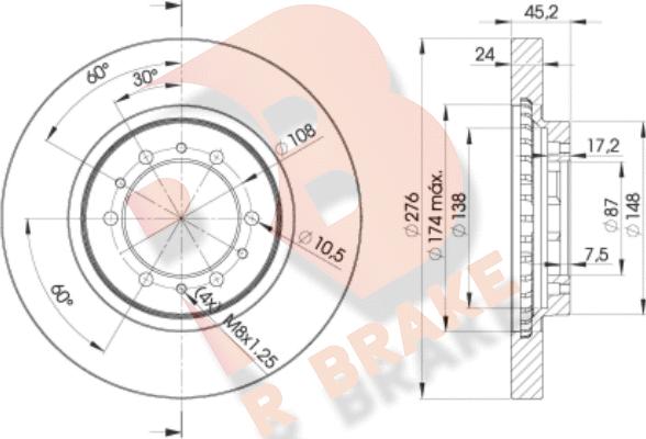 R Brake 78RBD28716 - Bremžu diski ps1.lv